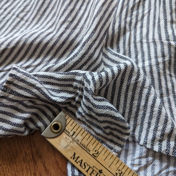 Eberjey Sea Stripe Off The Shoulder Romper Black & White Striped Medium Large - Picture 13 of 15